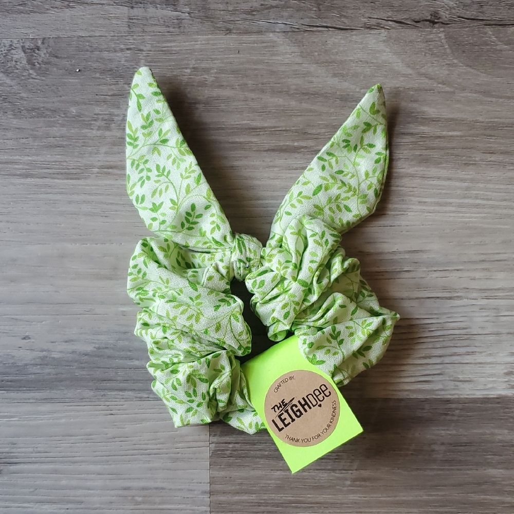 Green Bunny Ear Scrunchie